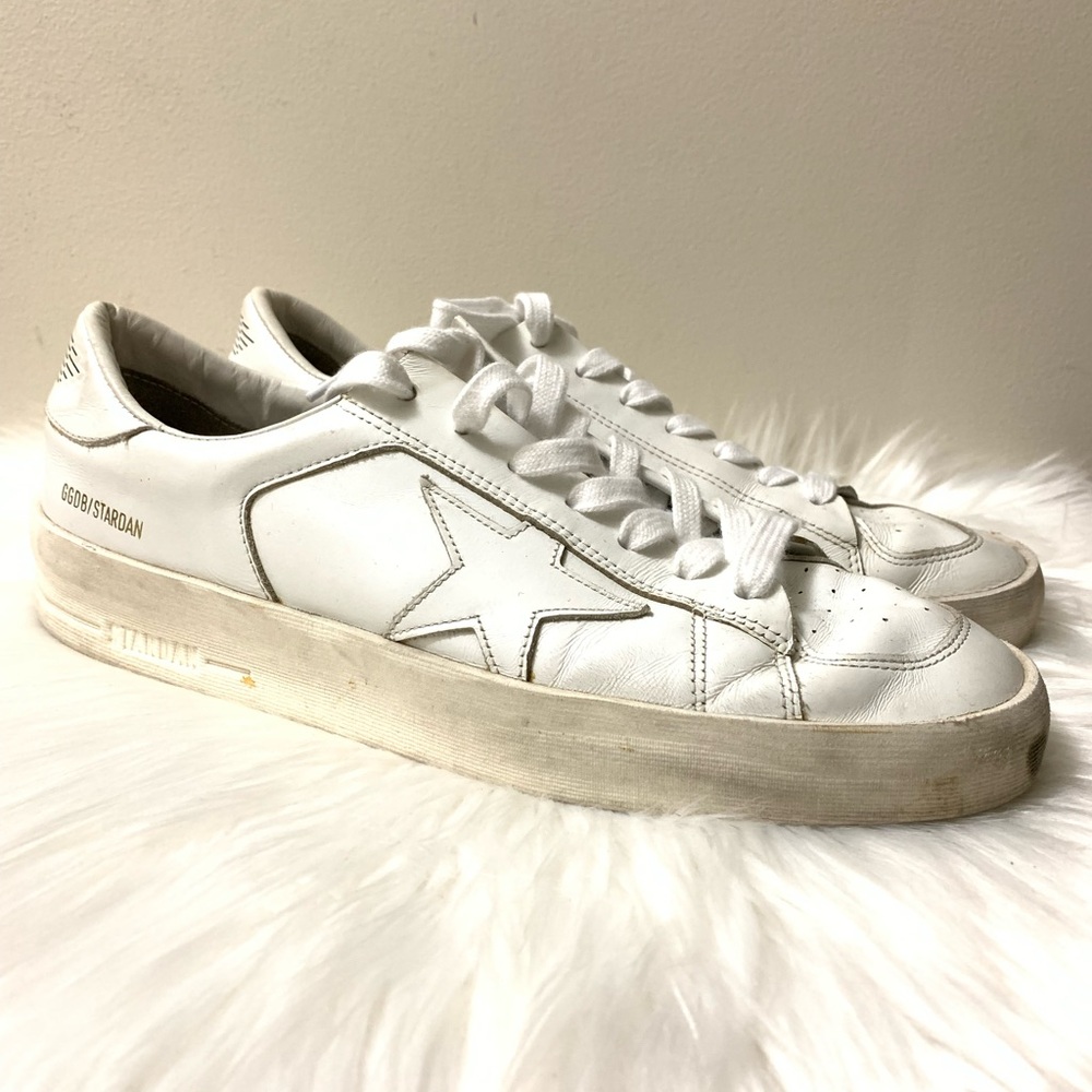 GOLDEN GOOSE Stardan Low-Top Leather Sneakers Sz EU43/US10 Preowned
